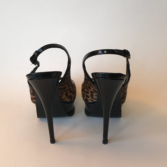 YSL Tribute 105 Slingback Leopard Print Sandals! - Picture 4 of 8
